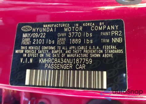 2022 Hyundai Venue Limited from USA, damaged, VIN KMHRC8A34NU187759